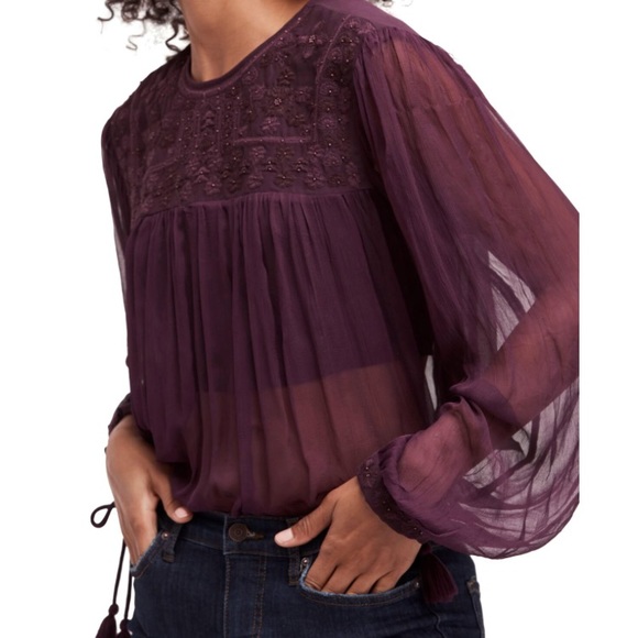 Free People Tops - Free people retro sheer blouse